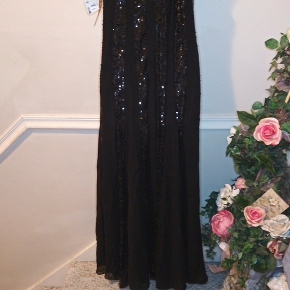 Vintage 90's/Y2K Marina Black Sequinned Chiffon Maxi Dress - Picture 10 of 16